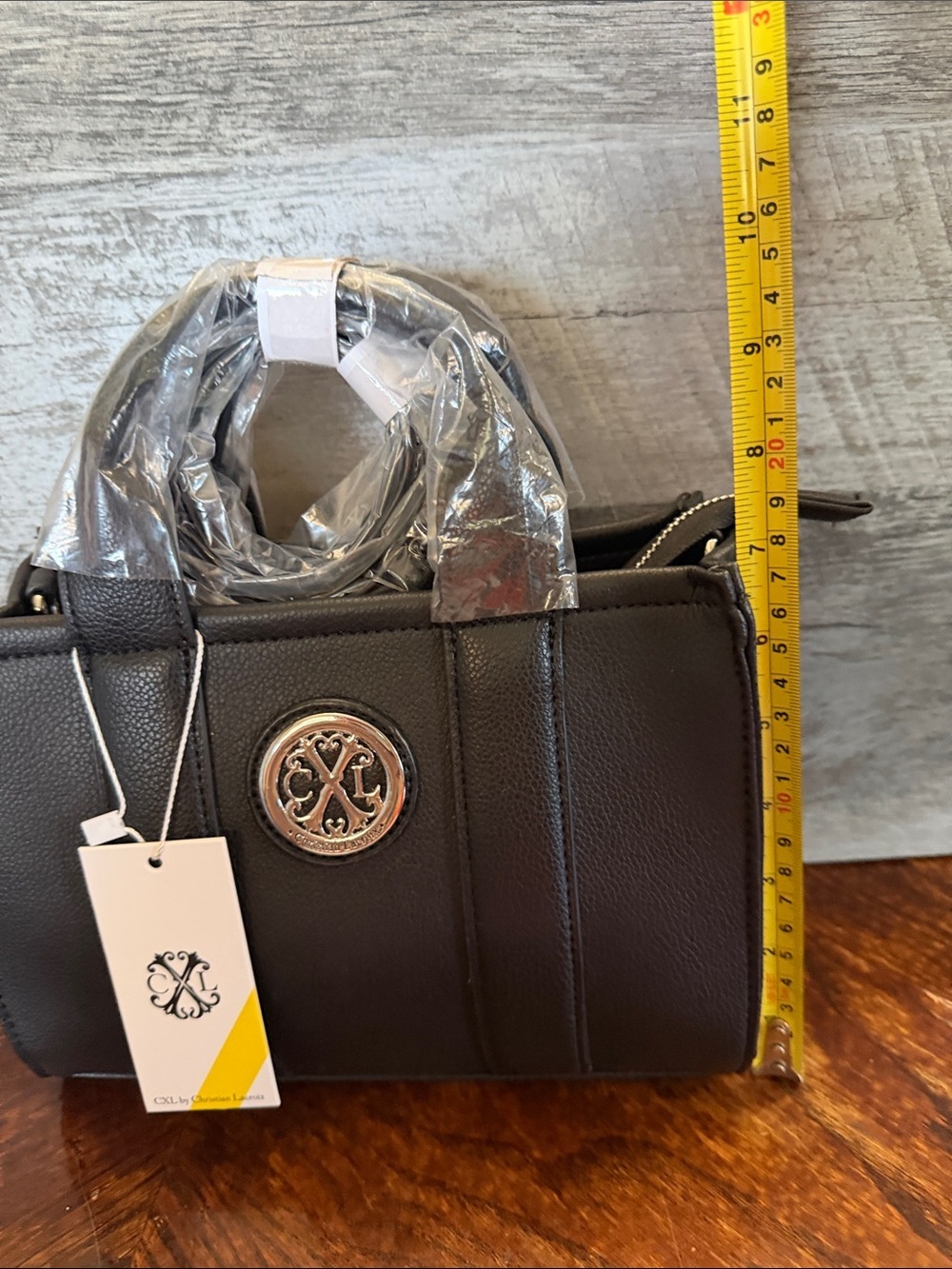 NWT Christian Lacroix Black Vally Pebble Small Structured Tote Crossbody - Picture 11 of 11